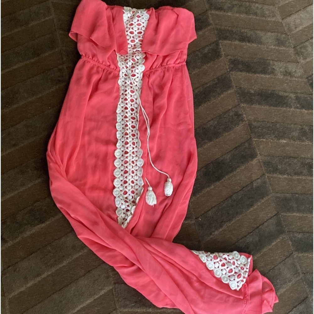 Coral & Off White Dress